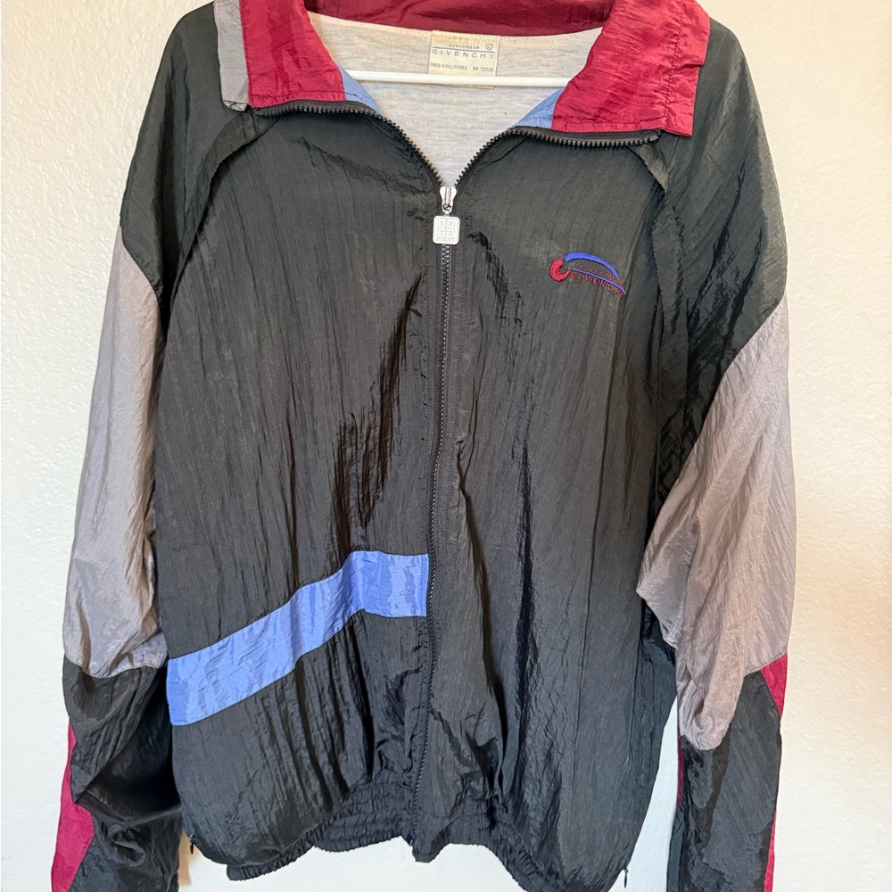 Givenchy Black and Red Windbreaker Jacket